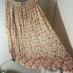 Vintage Drawstring Ombre Floral Skirt